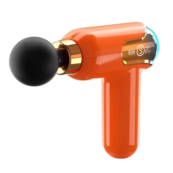LC002 Orange Portable Massage Gun - Deep Tissue Muscle Massager with 4 Heads and 9 Speed Settings V888-ELOSUNG11330