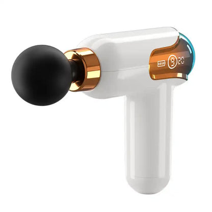 LC002 White Portable Massage Gun - Deep Tissue Muscle Massager with 4 Heads and 9 Speed Settings V888-ELOSUNG11331