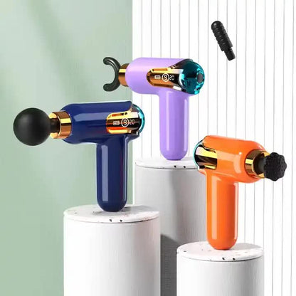 LC002 White Portable Massage Gun - Deep Tissue Muscle Massager with 4 Heads and 9 Speed Settings V888-ELOSUNG11331