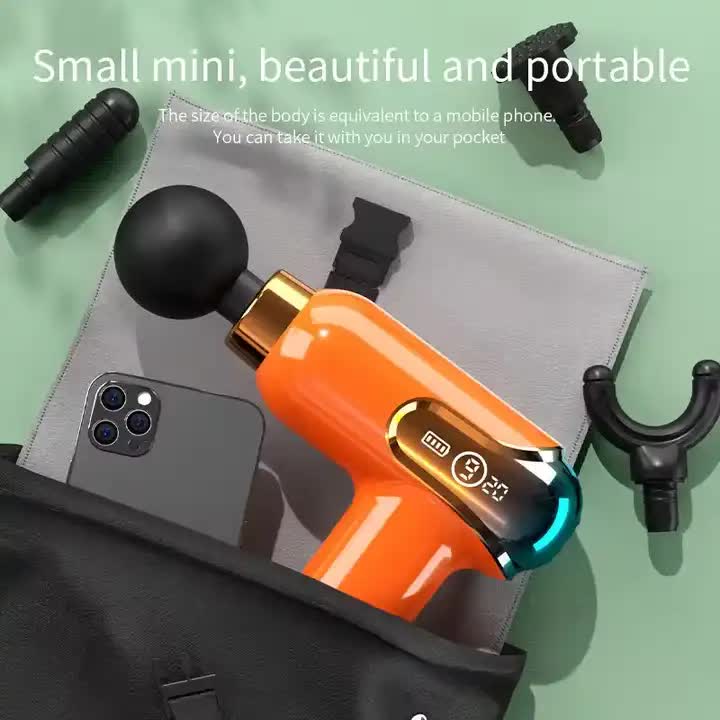 LC002 Deep Blue Portable Massage Gun - Deep Tissue Muscle Massager with 4 Heads and 9 Speed Settings V888-ELOSUNG11332