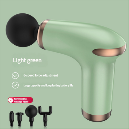 Green Massage Gun - 6-Speed Deep Tissue Massager with 4 Professional Massage Heads V888-ELOSUNG11335