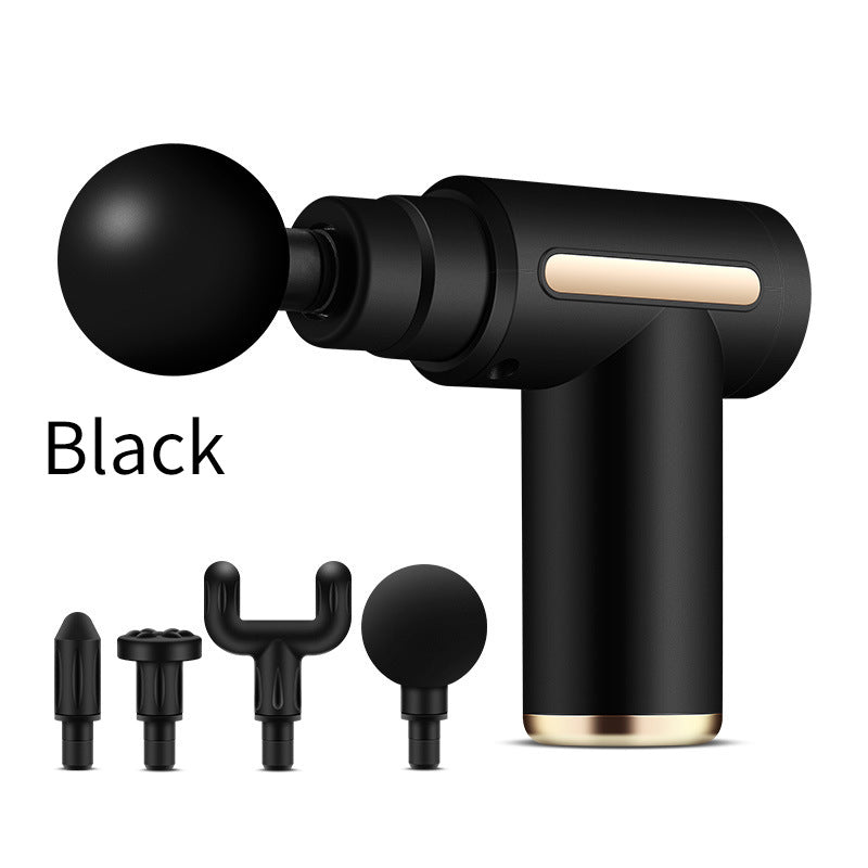 Compact Black Massage Gun - Deep Tissue Muscle Massager with 4 Interchangeable Heads V888-ELOSUNG11340