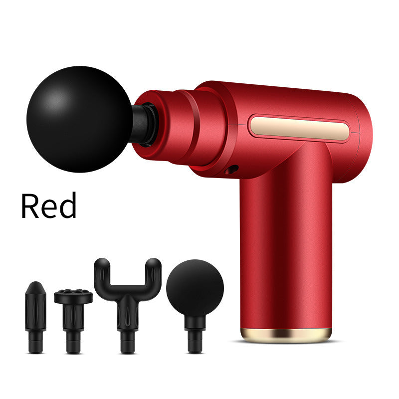 Compact Red Massage Gun - Deep Tissue Muscle Massager with 4 Interchangeable Heads V888-ELOSUNG11342