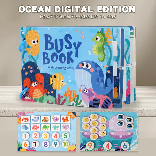 Themed Busy Book Set - Educational Activity Books for Preschool Learning (Farm, Vehicles, Dinosaurs, Ocean, V888-ELOSUNG11379