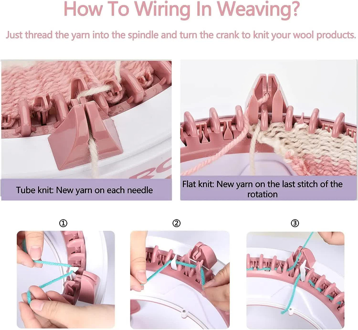 Sentro Mini Knitting Machine - 22 Needle DIY Craft Loom for Hats, Scarves & Accessories V888-ELOSUNG11387
