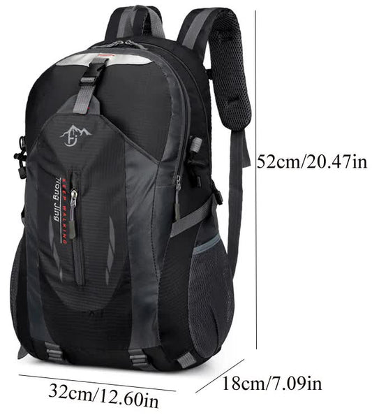 Black Lightweight Hiking Backpack - Waterproof Outdoor Travel & Camping Bag with Multi-Compartment Design V888-ELOSUNG11507