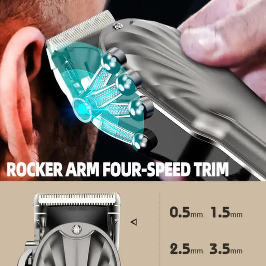 Gray Professional Cordless Hair Clipper with LED Display - Rechargeable Electric Hair Trimmer for Men V888-ELOSUNG11515