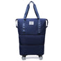 Dark Blue Large Capacity Foldable Travel Bags with Wheels - Lightweight Waterproof Duffel Totes V888-ELOSUNG11533
