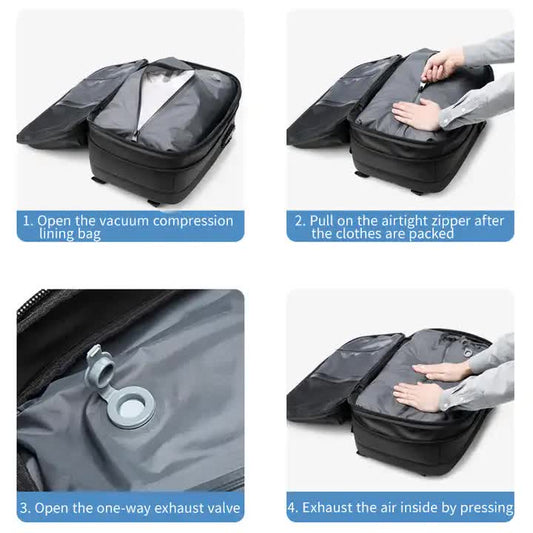 Black Expandable Waterproof Laptop Backpack - Fits 17-Inch Laptop, Anti-Theft Design, Travel Friendly V888-ELOSUNG11547