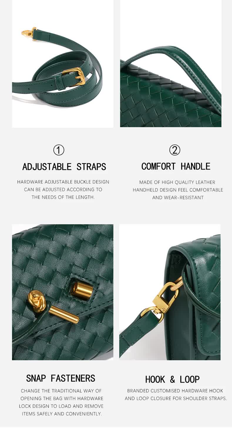 Wine Red Luxury Woven PU Leather Clutch - Elegant Women's Evening Baguette Bag with Adjustable Shoulder Strap V888-ELOSUNG11558