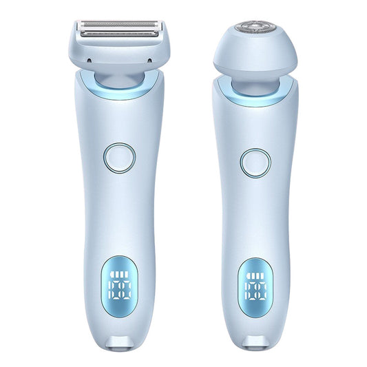 Blue 2-in-1 Electric Razor for Women - Multifunctional Rechargeable Hair Removal Shaver V888-ELOSUNG11604