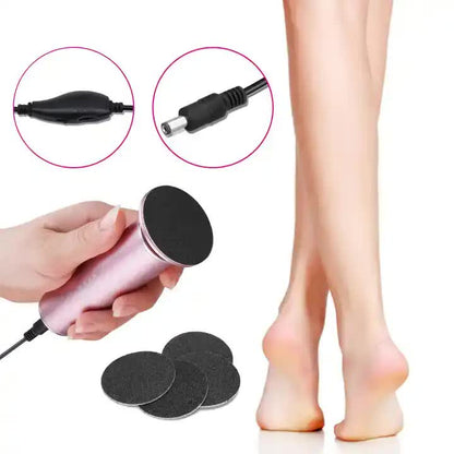 Black Electric Foot Callus Remover - Portable Pedicure Tool for Smooth Feet V888-ELOSUNG11609