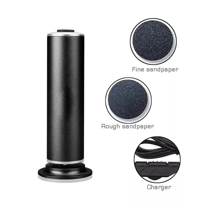 Black Electric Foot Callus Remover - Portable Pedicure Tool for Smooth Feet V888-ELOSUNG11609