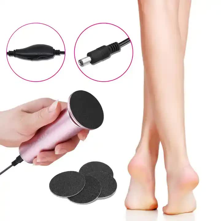 Gray Electric Foot Callus Remover - Portable Pedicure Tool for Smooth Feet V888-ELOSUNG11610