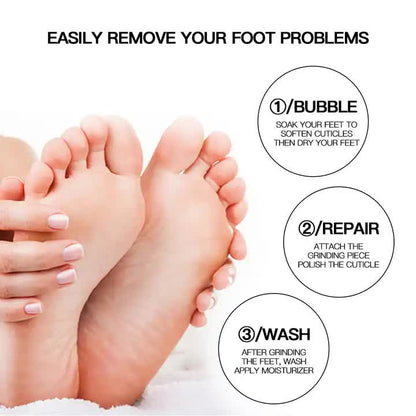 Silver Electric Foot Callus Remover - Portable Pedicure Tool for Smooth Feet V888-ELOSUNG11612