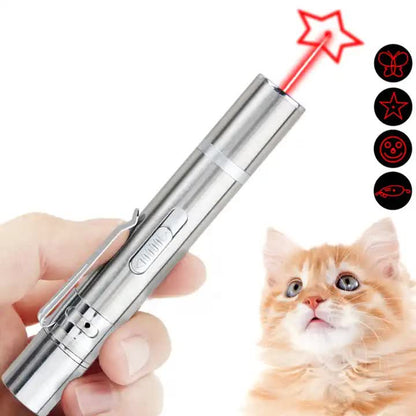 2PCS USB Rechargeable Multifunctional Laser Pointer for Cats - Interactive Toy with Star and Butterfly V888-ELOSUNG11625