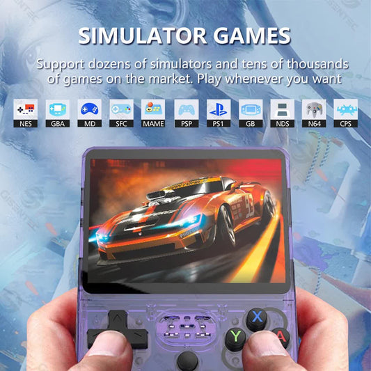 Blue Retro Portable Gaming Console with 128GB, 1 Memory Card - 3D Games, HD Display, and Dual Joysticks V888-ELOSUNG11649