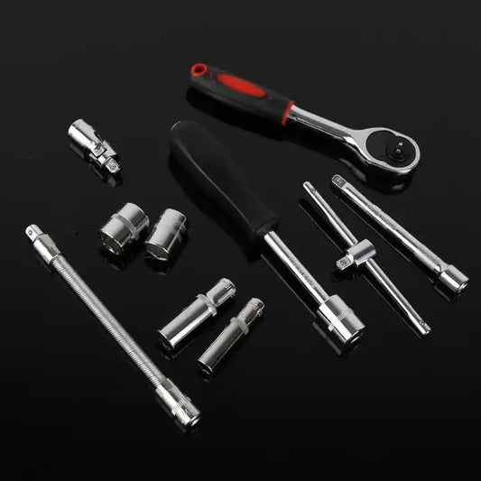 82-Piece Professional Automotive Repair Tool Set - 1/2 & 1/4 Drive Ratchets, Sockets, and Wrenches for V888-ELOSUNG11674