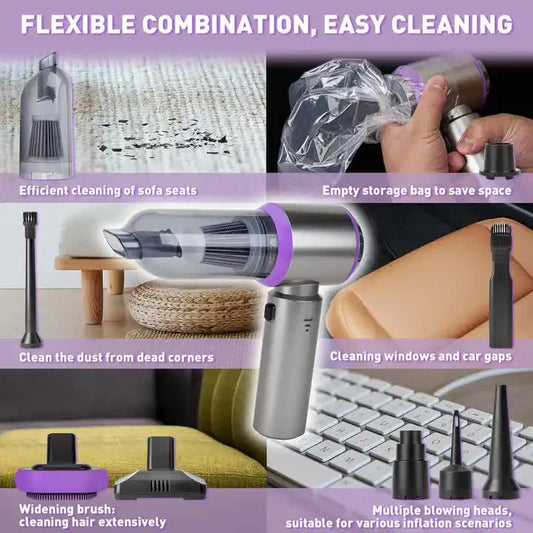 Gray ST-6653Plus Cordless Handheld Vacuum Cleaner - 16000PA Suction, 2000mAh Battery, Type-C Rechargeable V888-ELOSUNG11676
