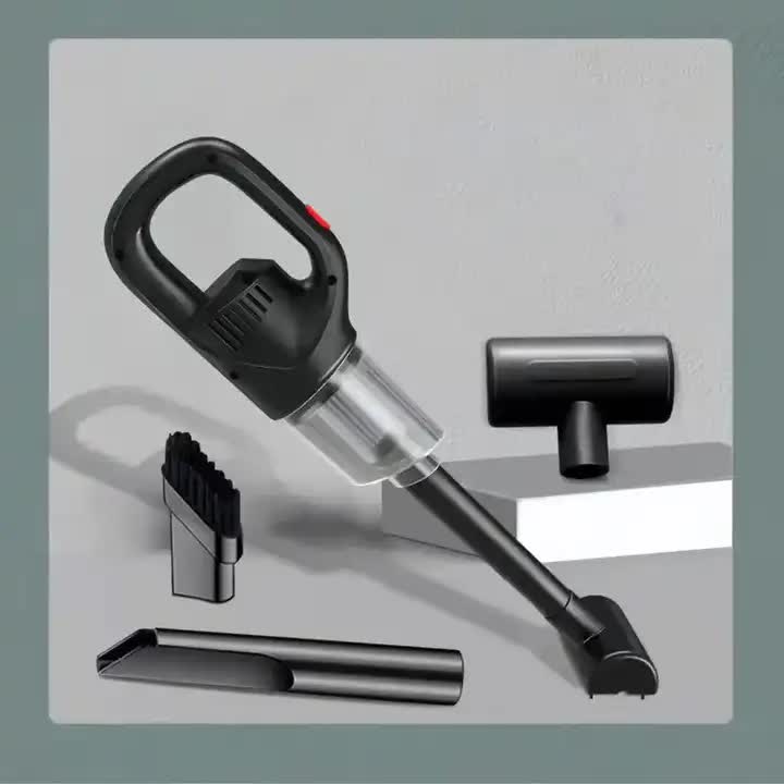 Black Portable Cordless Vacuum Cleaner - 120W, 10KPa Suction, 2000mAh Battery, Lightweight Design, with Soft V888-ELOSUNG11678