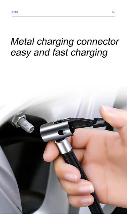 Portable 12V Tire Inflator with LED Light, 120W Air Compressor for Cars, Motorcycles, Bikes, and Inflatables V888-ELOSUNG11679