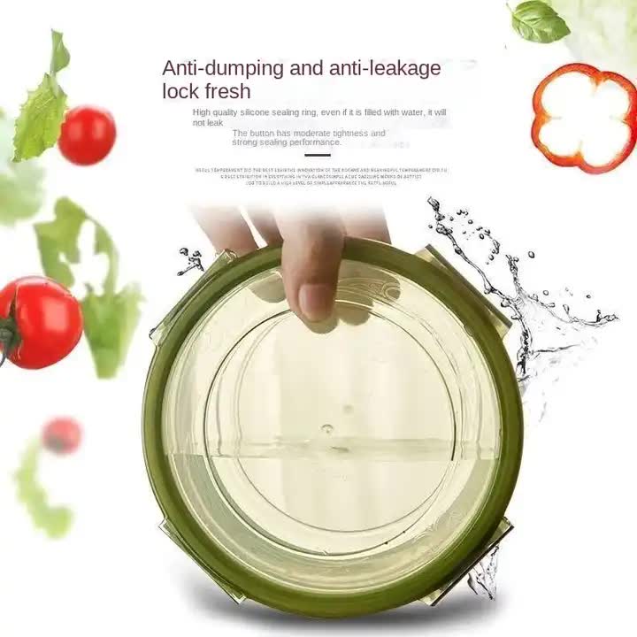 Purple Round Plastic Food Storage Containers Set - Microwave-Safe Bento Boxes with Airtight Lids for Kitchen V888-ELOSUNG11718