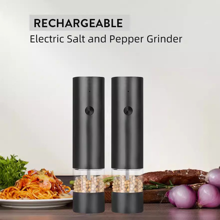 Rechargeable Electric Salt and Pepper Grinder Set (Includes Two Grinders) - Adjustable Ceramic Grinding Core V888-ELOSUNG11720