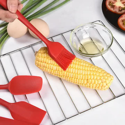 6-Piece Silicone Kitchen Utensil Set - Heat Resistant Baking Tools with Spatulas, Spoon, and Brush (Green)(2 V888-ELOSUNG11725
