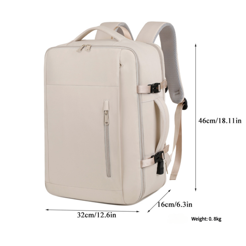 Black Expandable Backpack with USB Port - Multi-Functional Outdoor, Commuter & Laptop Bag V888-ELOSUNG11747