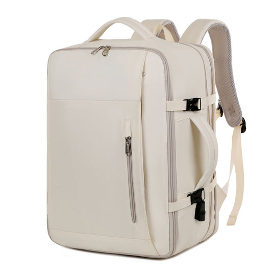 Beige Expandable Backpack with USB Port - Multi-Functional Outdoor, Commuter & Laptop Bag V888-ELOSUNG11748
