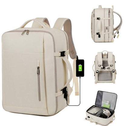 Gray Expandable Backpack with USB Port - Multi-Functional Outdoor, Commuter & Laptop Bag V888-ELOSUNG11749