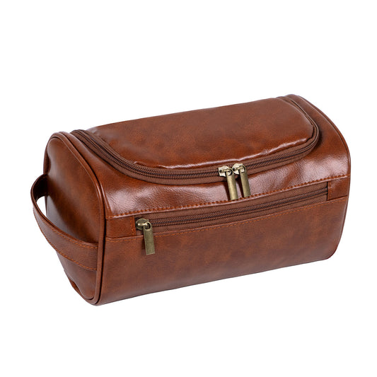 Brown Large Capacity Travel Toiletry Bag - Portable Waterproof Makeup Organizer for Business & Vacation V888-ELOSUNG11753