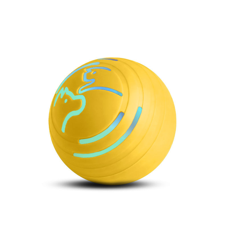 2PCS Yellow Rechargeable Automatic Jumping Pet Toy Ball - Interactive Smart Play Ball for Dogs & Cats V888-ELOSUNG11770