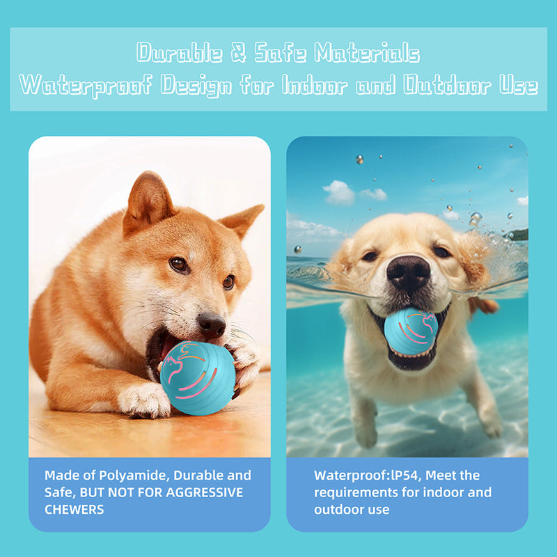 2PCS Green Rechargeable Automatic Jumping Pet Toy Ball - Interactive Smart Play Ball for Dogs & Cats V888-ELOSUNG11771