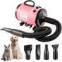 Pet Hair Dryer with Multiple Nozzles - Powerful and Quiet for Dogs and Cats (Pink) V888-ELOSUNG11774