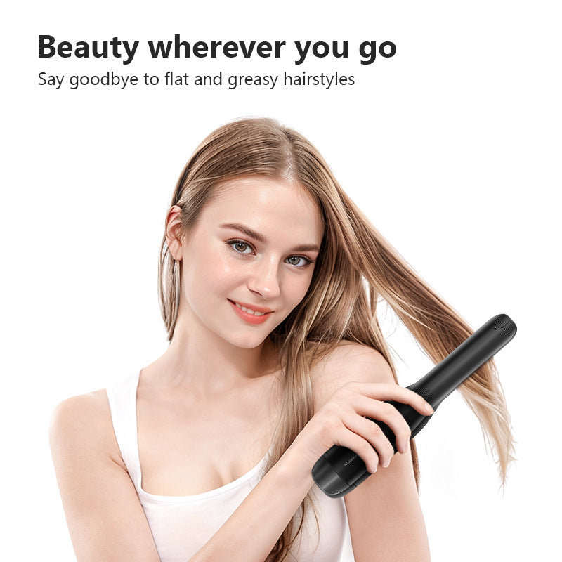 Black Wireless USB Rechargeable 2-in-1 Curling Iron & Flat Iron - Portable Hair Straightener & Curler V888-ELOSUNG11810