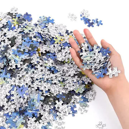 (2 PCS) 1000-Piece Cherry blossoms Jigsaw Puzzle - High Difficulty Stress-Relief Toy V888-ELOSUNG11829