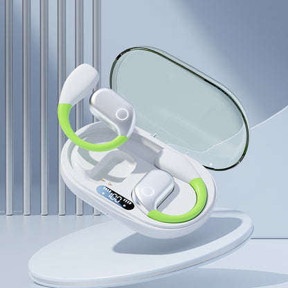 White M82 Transparent OWS Wireless Bluetooth Earphones - Clear Sound, Comfortable Over-Ear Fit V888-ELOSUNG11843