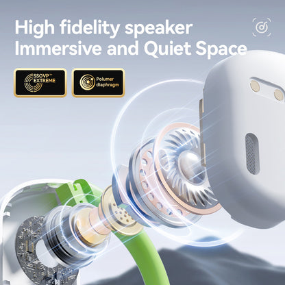 White M82 Transparent OWS Wireless Bluetooth Earphones - Clear Sound, Comfortable Over-Ear Fit V888-ELOSUNG11843