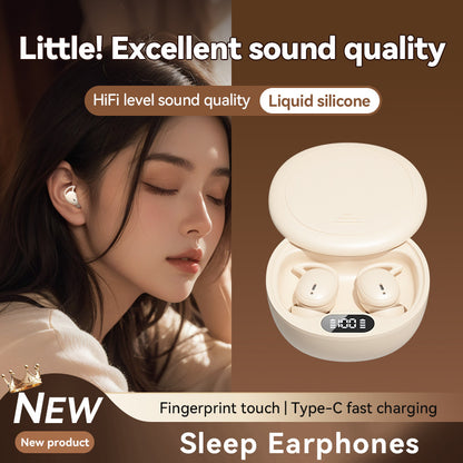 Black M73 Noise-Cancelling Bluetooth Earphones - Wireless, Bluetooth 5.4, Mini In-Ear Design, Ultra Long V888-ELOSUNG11845