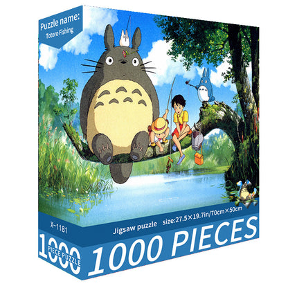 (2 PCS) 1000-Piece My Neighbor Totoro Jigsaw Puzzle - High Difficulty Stress-Relief Toy V888-ELOSUNG11860