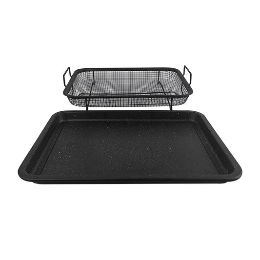 BBQ Square Non-Stick Stainless Steel Grill Basket - Gold Color, Small Size (30*22*5.5 cm), Ideal for Grilling V888-ELOSUNG11880