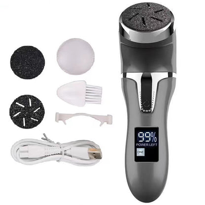 Black Electric Foot Callus Remover - Rechargeable Waterproof Pedicure Tool with Automatic Dead Skin Removal V888-ELOSUNG11979