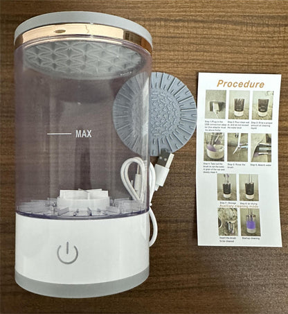 Transparent USB-Powered Automatic Makeup Brush Cleaner - Fast, Hygienic, and Easy-to-Use Brush Cleaning V888-ELOSUNG11982