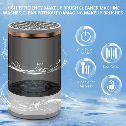 Transparent USB-Powered Automatic Makeup Brush Cleaner - Fast, Hygienic, and Easy-to-Use Brush Cleaning V888-ELOSUNG11982