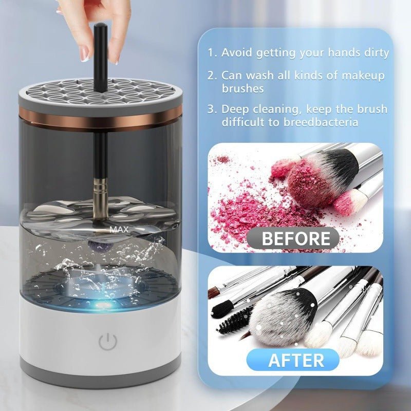 Transparent USB-Powered Automatic Makeup Brush Cleaner - Fast, Hygienic, and Easy-to-Use Brush Cleaning V888-ELOSUNG11982