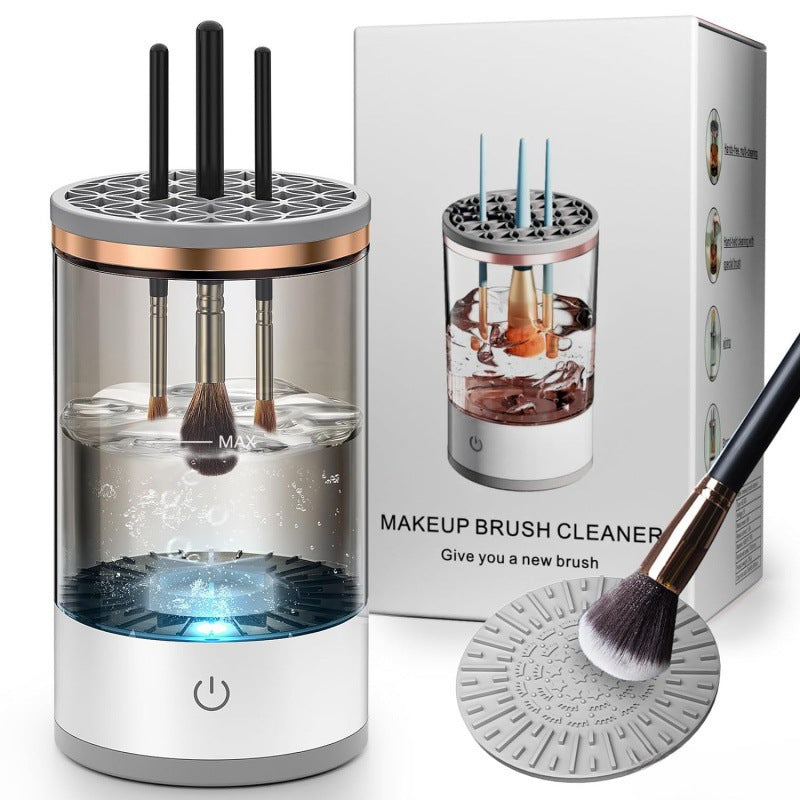 Transparent USB-Powered Automatic Makeup Brush Cleaner - Fast, Hygienic, and Easy-to-Use Brush Cleaning V888-ELOSUNG11982
