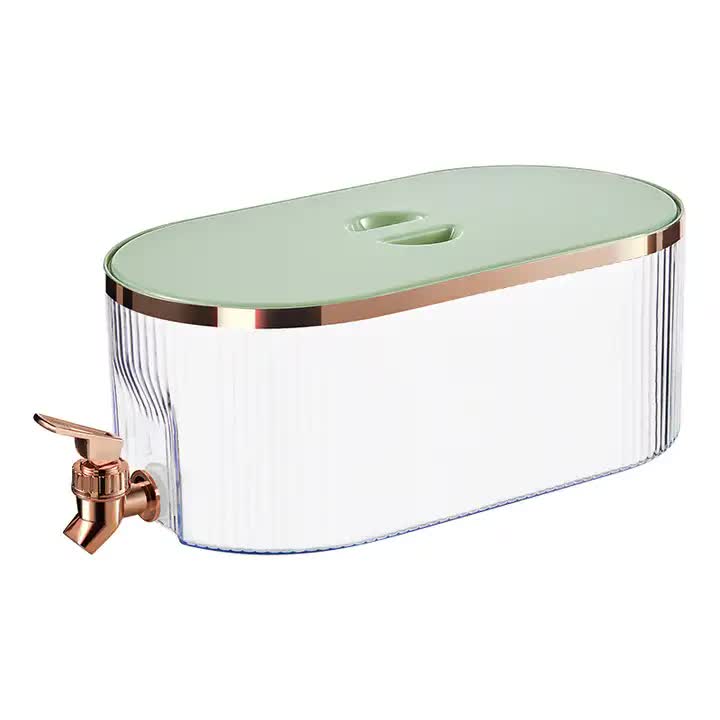 Light Green Refrigerator Cold Water Dispenser - 5.3L Fruit Tea Jug with Tap for Home Beverages V888-ELOSUNG11991