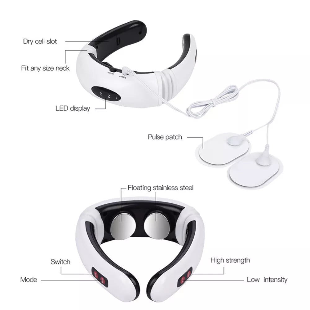 Neck Massager with Pulse Therapy - Intelligent Cervical Massage Device for Pain Relief and Relaxation V888-ELOSUNG11999