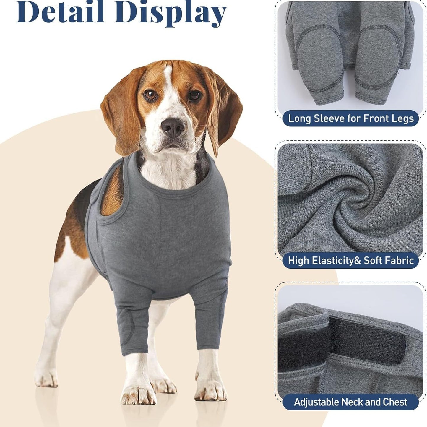 XXL Pet Front Leg Protective Sleeve - Elastic Dog Leg Guard for Post-Surgery Protection, Prevents Licking and V888-ELOSUNG12137